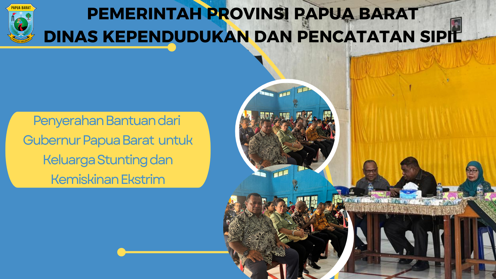 Kegiatan penyerahan bantuan dari Gubernur Provinsi Papua Barat untuk keluarga Stunting dan Kemiskinan Ekstrim di Kampung Sumberboga Distrik Masni kabupaten Manokwari.